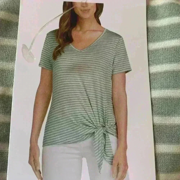 Matty M V-Neck Side Tie Tee - Picture 2 of 4